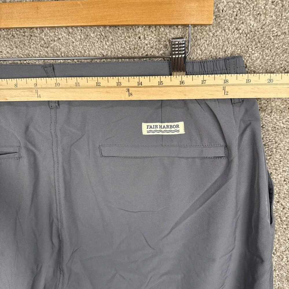 Fair Harbor Gray Midway Shorts‎ Elastic Waist Stretch Lightweight Men's 38 NEW